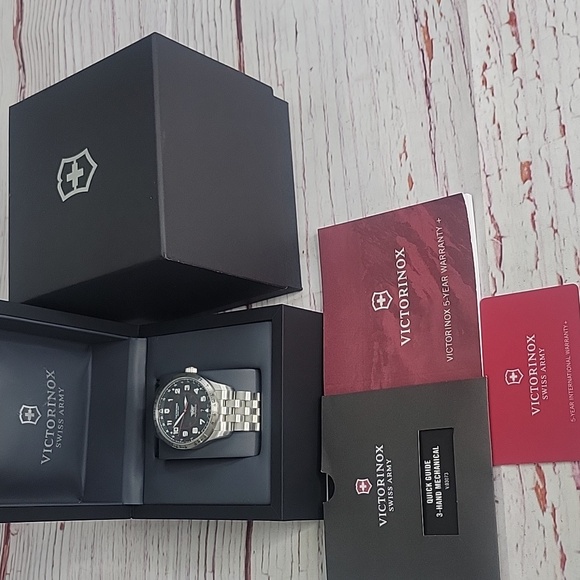 Victorinox Air Boss Mechanical Silver and Black Men's Watch - Picture 3 of 12